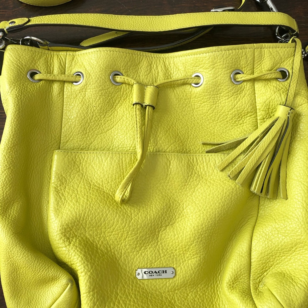 AVERY LEATHER DRAWSTRING COACH F27003 w/ wristlet